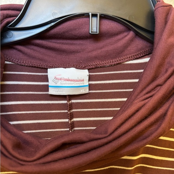 Columbia Maroon Striped Long Sleeve Top - Picture 3 of 5